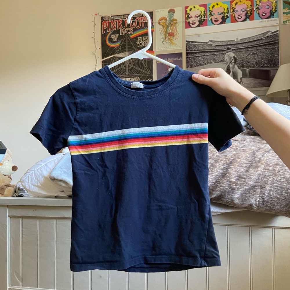 brandy melville john galt rainbow graphic tee